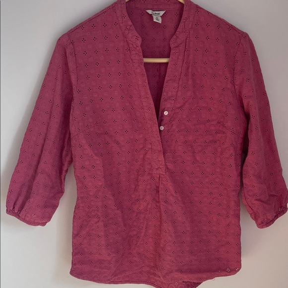 L.L. Bean Tops - L.L. Bean Rose Eyelet Blouse